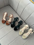 Rhinestone Decor Open Toe Buckle Straps